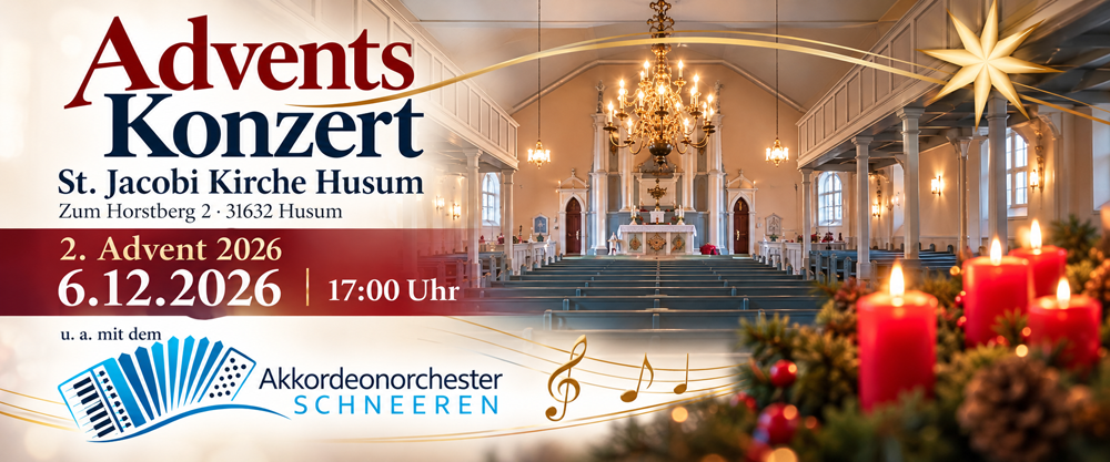 Nächstes Konzert: Adventskonzert am 6.12.2026 in Husum